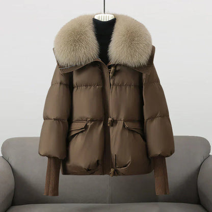 Eliza - Luxus Daunenjacke Kunstpelz Kragen Damen