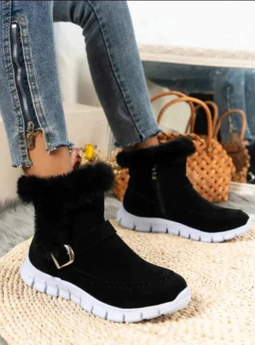 Weiche Stiefel Damen Samt Optik