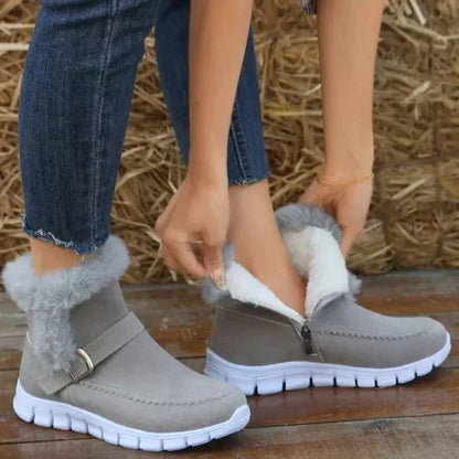 Weiche Stiefel Damen Samt Optik - IdealeKleiden