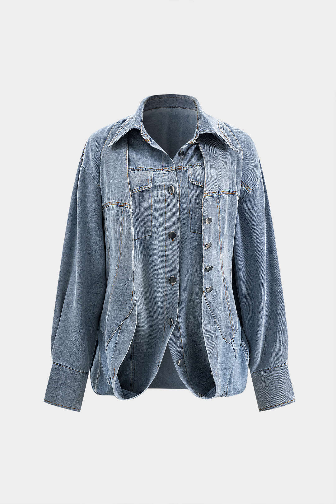 Übergröße Denim Hemd Lässig Komfortabel