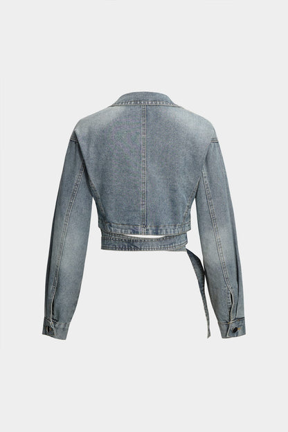 Cropped Denimjacke Damen Modern Chic - IdealeKleiden