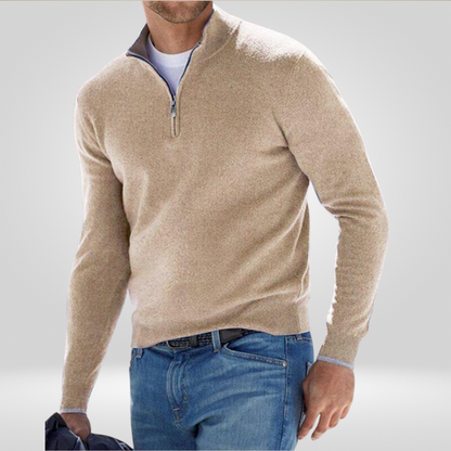 Herren Strickpullover Lässig Warm HalbReißverschluss