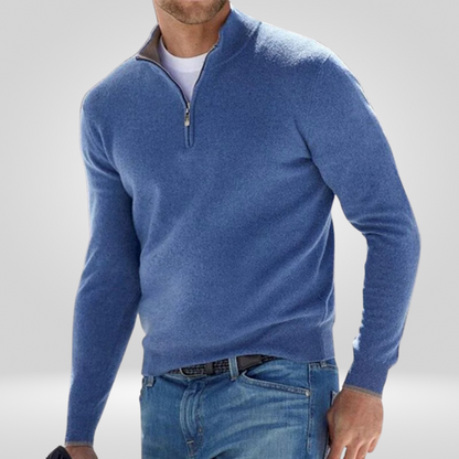 Herren Strickpullover Lässig Warm HalbReißverschluss