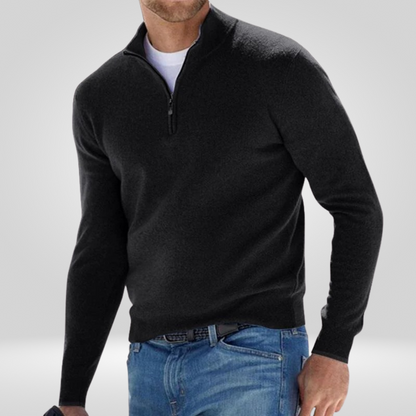 Herren Strickpullover Lässig Warm HalbReißverschluss