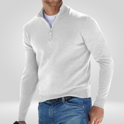 Herren Strickpullover Lässig Warm HalbReißverschluss