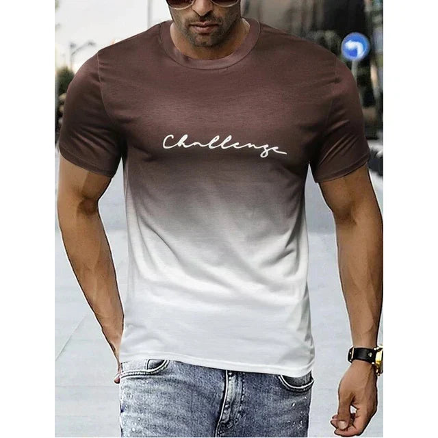 Retro Herren T-Shirt Farbverlauf Design