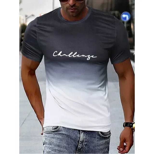 Retro Herren T-Shirt Farbverlauf Design