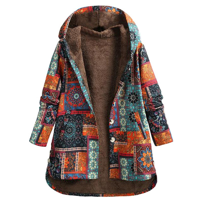 Stylische Kapuzenjacke Blumenprint