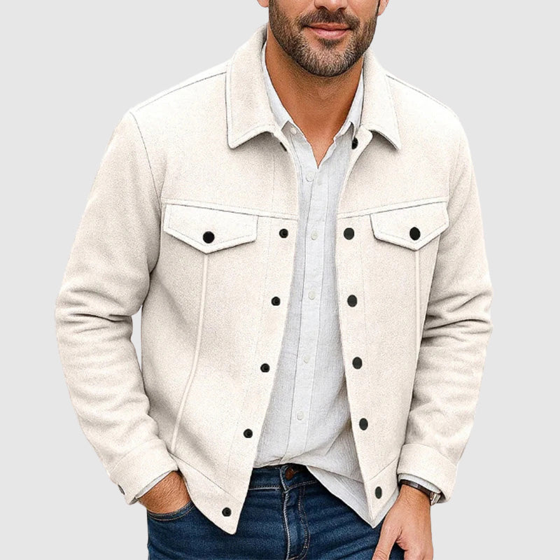 Stylische Lederjacke Damen Button-Up Design