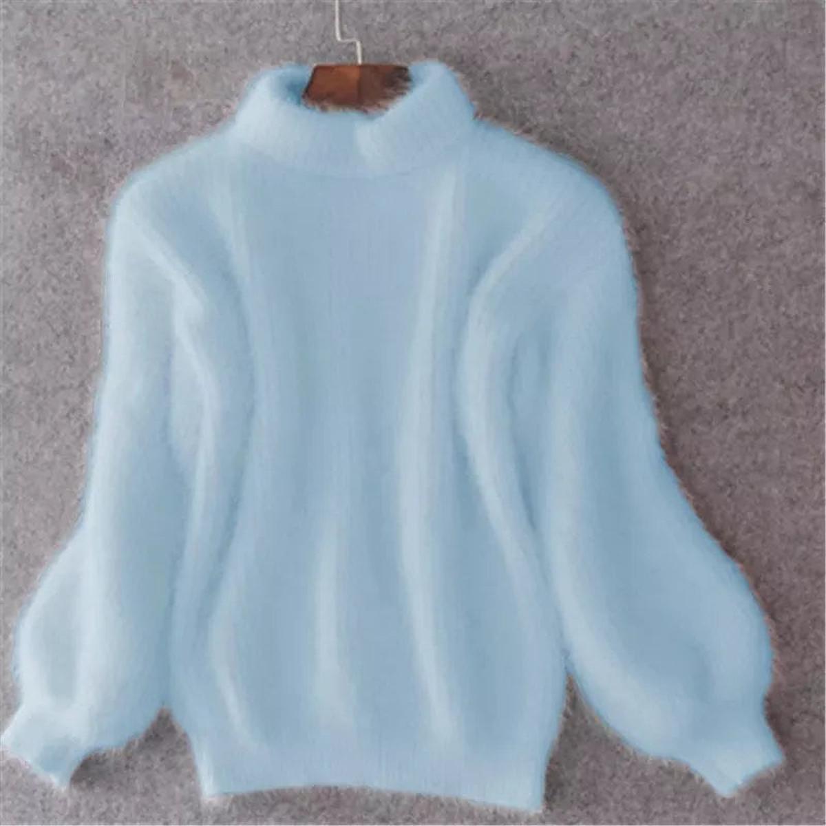 Weicher Angora Pullover Damen Lässig - IdealeKleiden