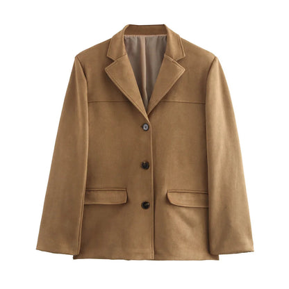 Elegante Lederjacke Braun - Hochwertiges Wildleder für Herbst