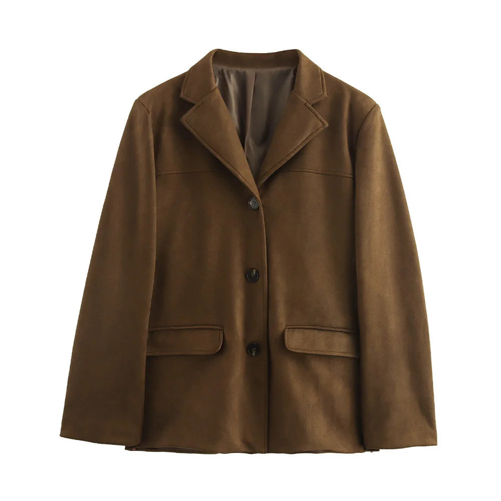 Elegante Lederjacke Braun - Hochwertiges Wildleder für Herbst