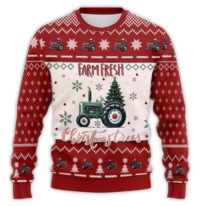 Weihnachtspullover Traktor Design - Bequemer Herren Pullover