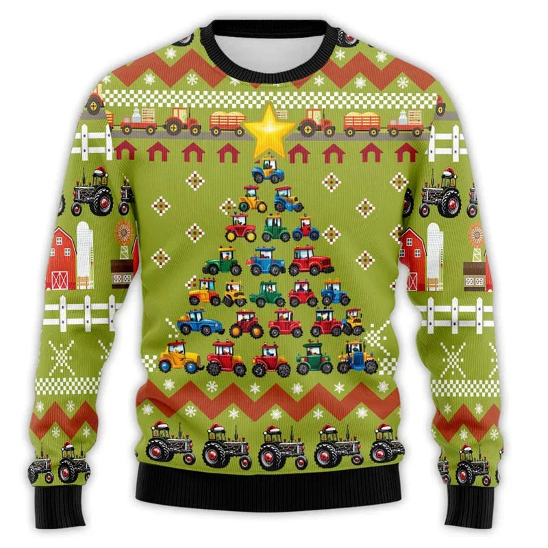 Weihnachtspullover Traktor Design - Bequemer Herren Pullover