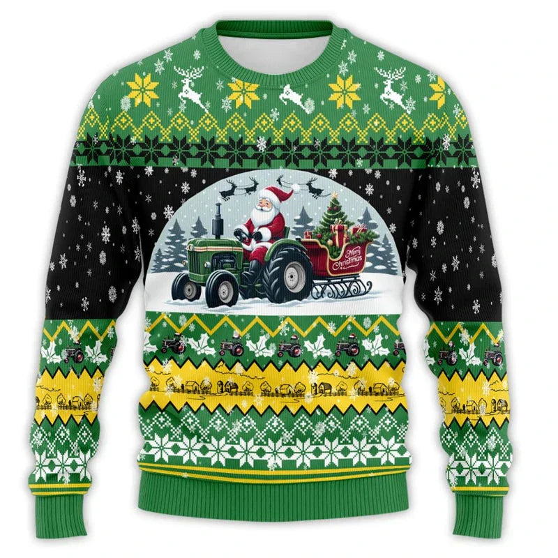 Weihnachtspullover Traktor Design - Bequemer Herren Pullover