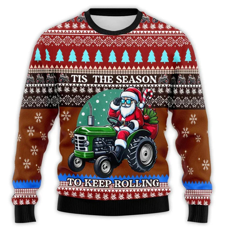 Weihnachtspullover Traktor Design - Bequemer Herren Pullover