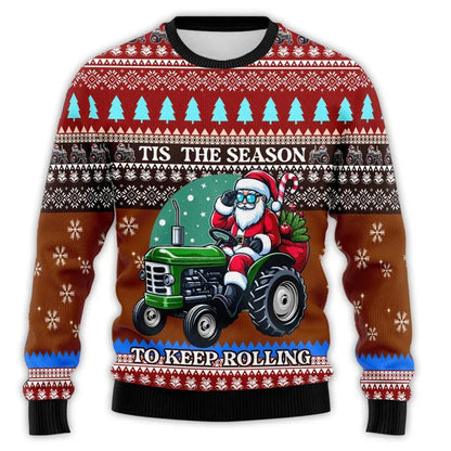Weihnachtspullover Traktor Design - Bequemer Herren Pullover