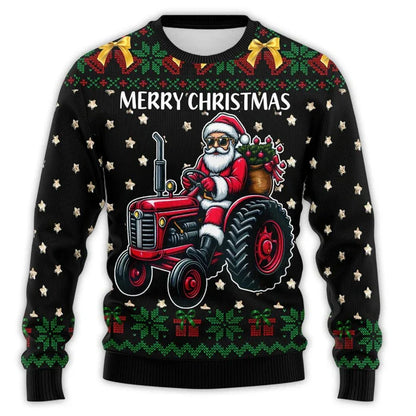 Weihnachtspullover Traktor Design - Bequemer Herren Pullover