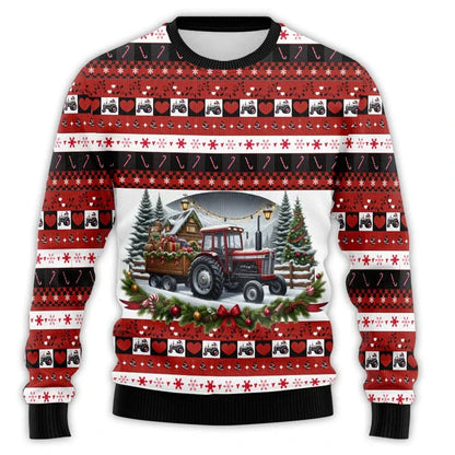 Weihnachtspullover Traktor Design - Bequemer Herren Pullover