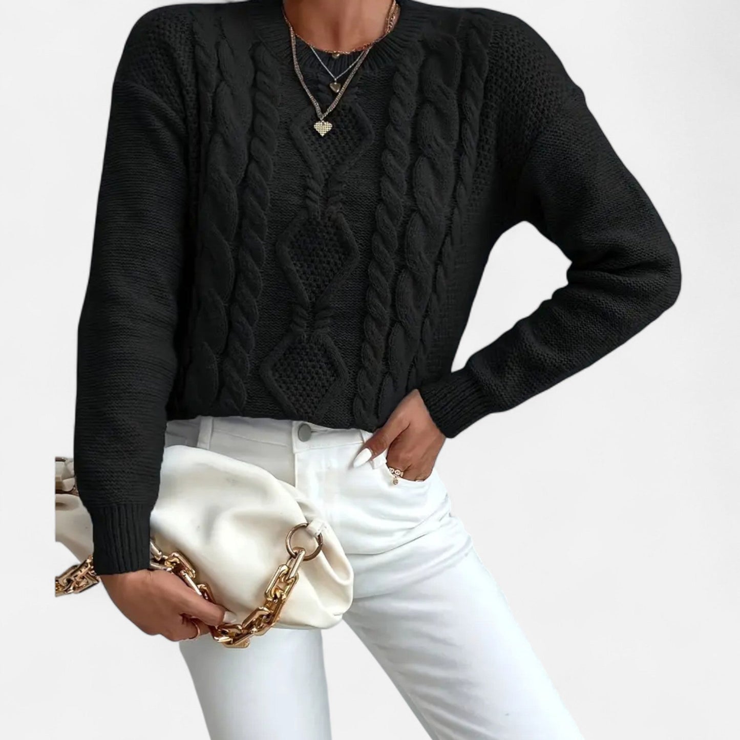 Grobstrick Pullover Bequem Damen