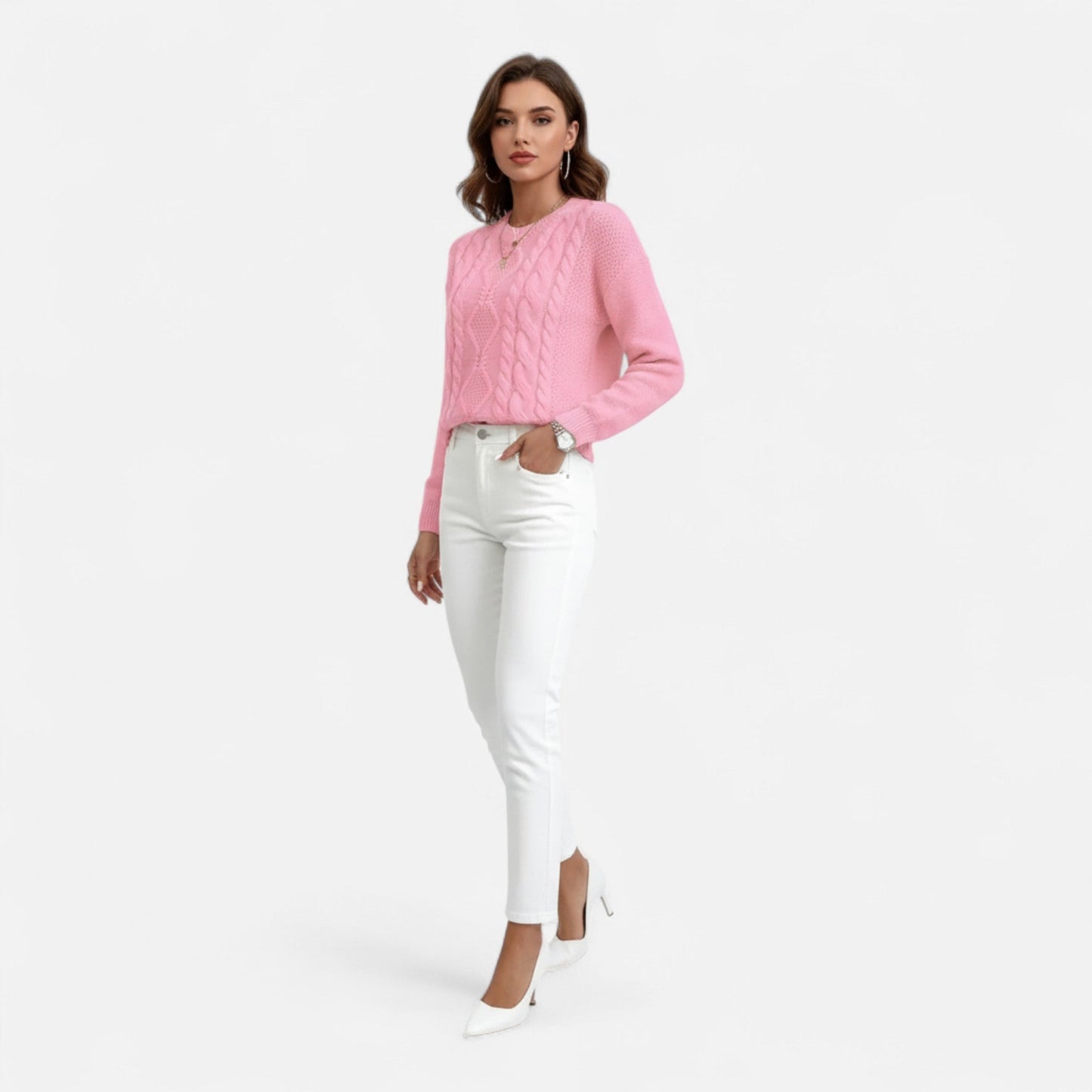 Grobstrick Pullover Bequem Damen - IdealeKleiden