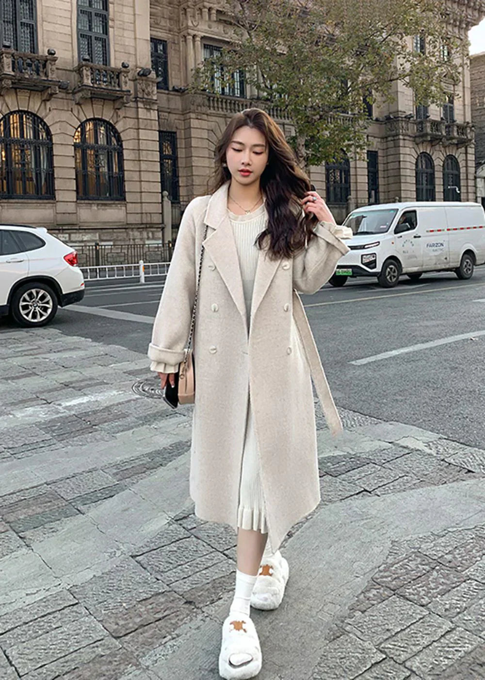 Stylischer Wollmantel Damen Winter