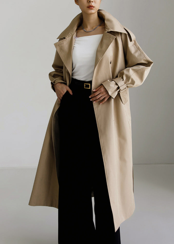 Stylischer Damen Trenchcoat mit Umhangkragen und Seitentaschen