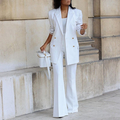Elegante Damen Blazer Lang Knopf Design