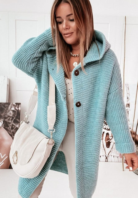 Kuschelige Winterjacke Langarm Cardigan Mit Knöpfen