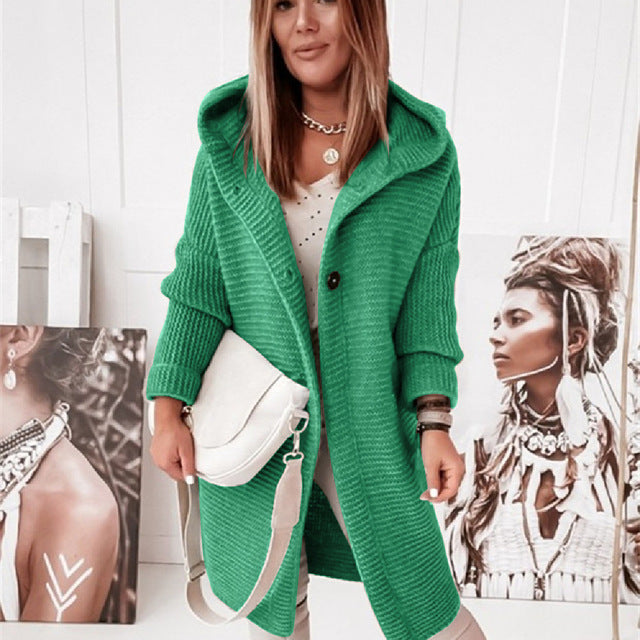 Kuschelige Winterjacke Langarm Cardigan Mit Knöpfen