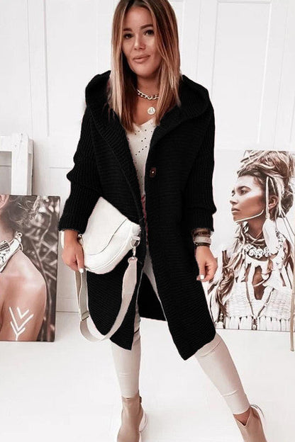 Kuschelige Winterjacke Langarm Cardigan Mit Knöpfen