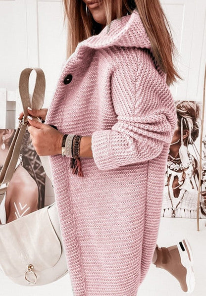 Kuschelige Winterjacke Langarm Cardigan Mit Knöpfen