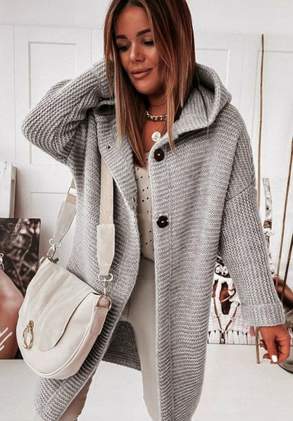 Kuschelige Winterjacke Langarm Cardigan Mit Knöpfen