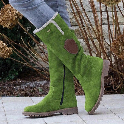 Wadenstiefeletten Wildleder Plüsch Innensohle