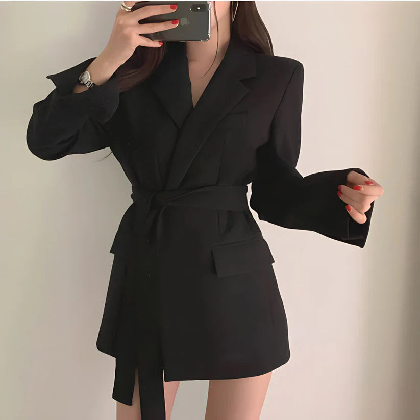 Schicke Herrenjacke Gürtel Blazer