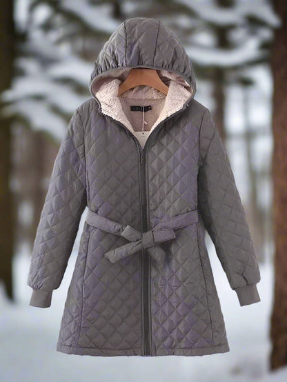 Winterparka Lange Steppjacke Kapuze Gepolstert