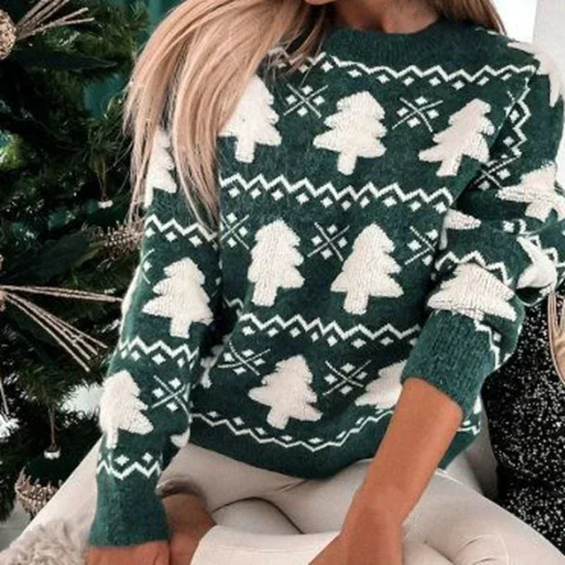 Weihnachtssweater Frauen 3D Motiv Warm
