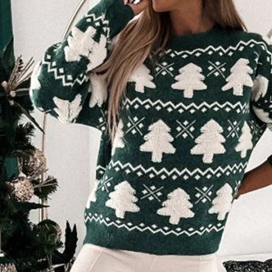 Weihnachtssweater Frauen 3D Motiv Warm - IdealeKleiden