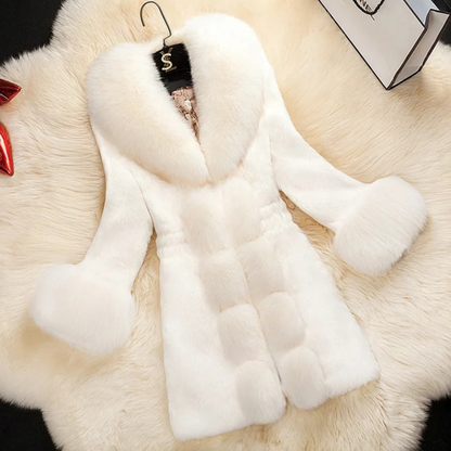 Winter-Mantel Damen Pelz-Look Elegant