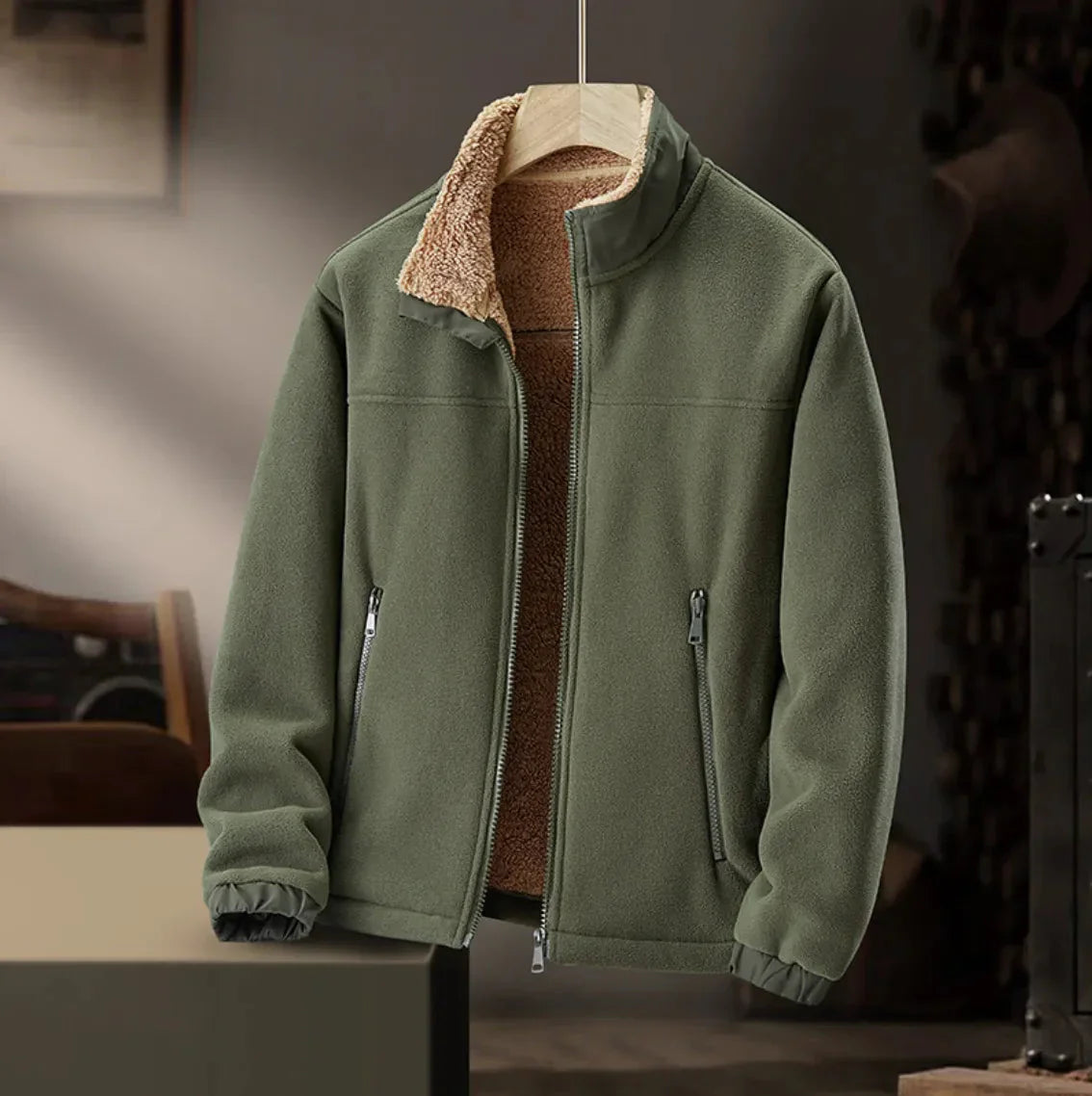 Weiche Fleecejacke mit Sherpa-Futter