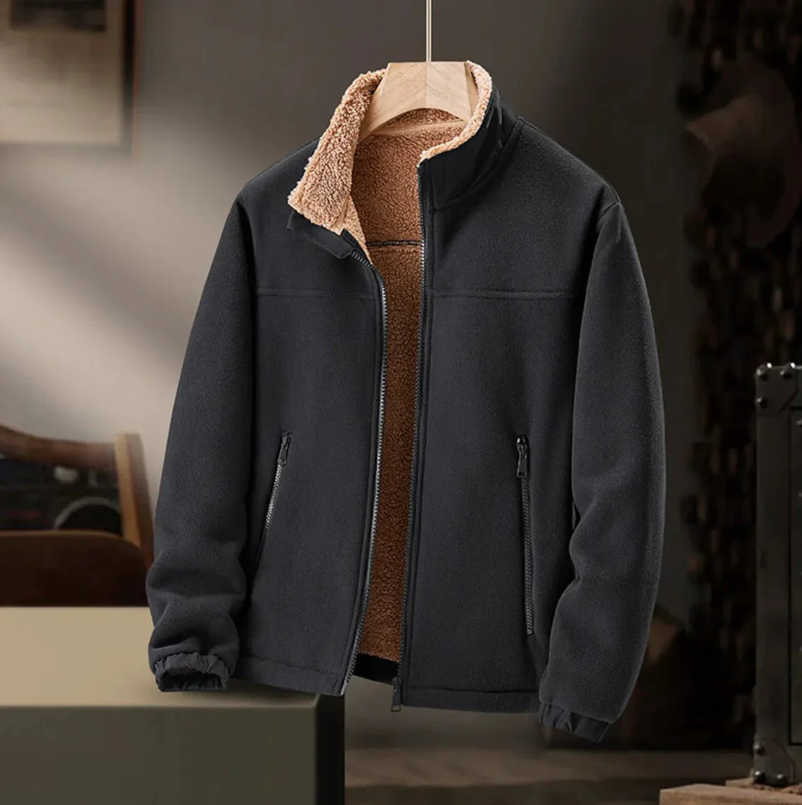 Weiche Fleecejacke mit Sherpa-Futter