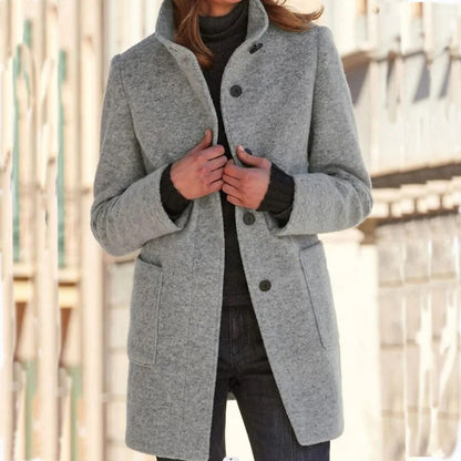Wintermantel Damen Wollmantel Eleganz - IdealeKleiden