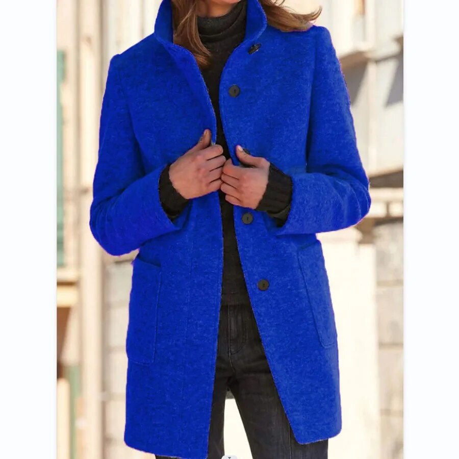 Wintermantel Damen Wollmantel Eleganz
