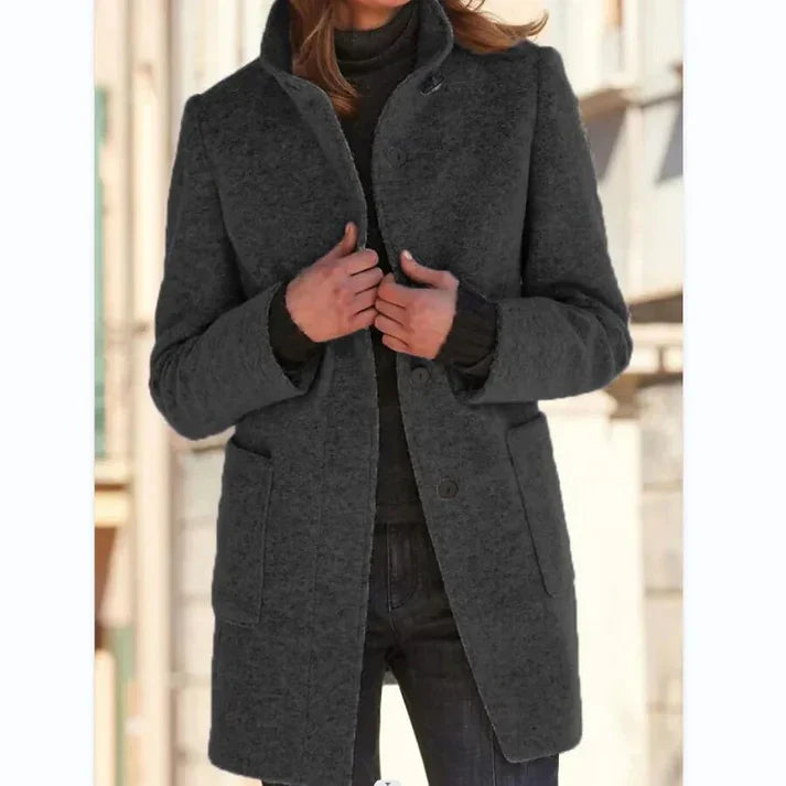 Eleganter Wollmantel Damen Klassik Design