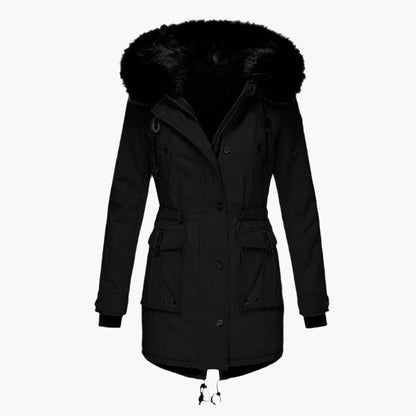 Damen Winterjacke Lang Kapuze Warm und Bequem