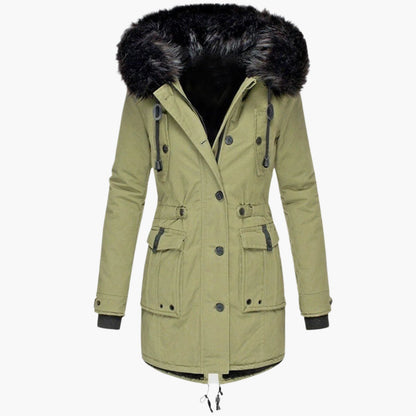 Damen Winterjacke Lang Kapuze Warm und Bequem