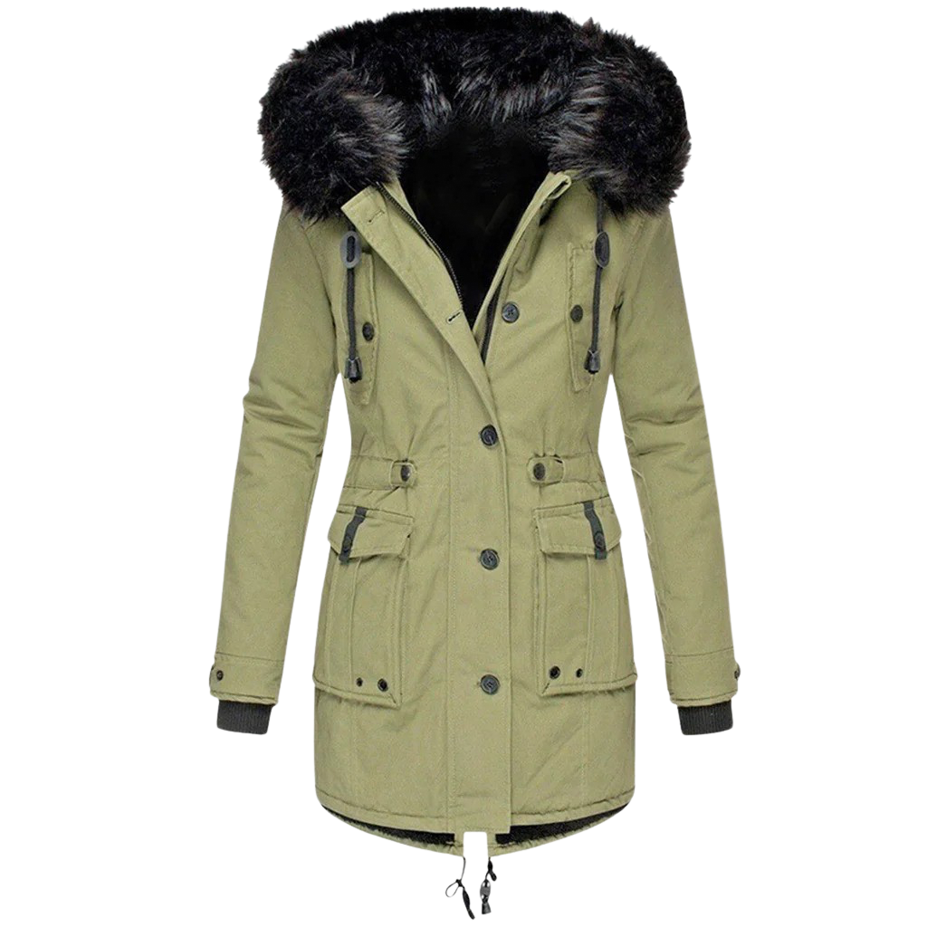 Frauen Wintermantel Kapuze Warm Stylish