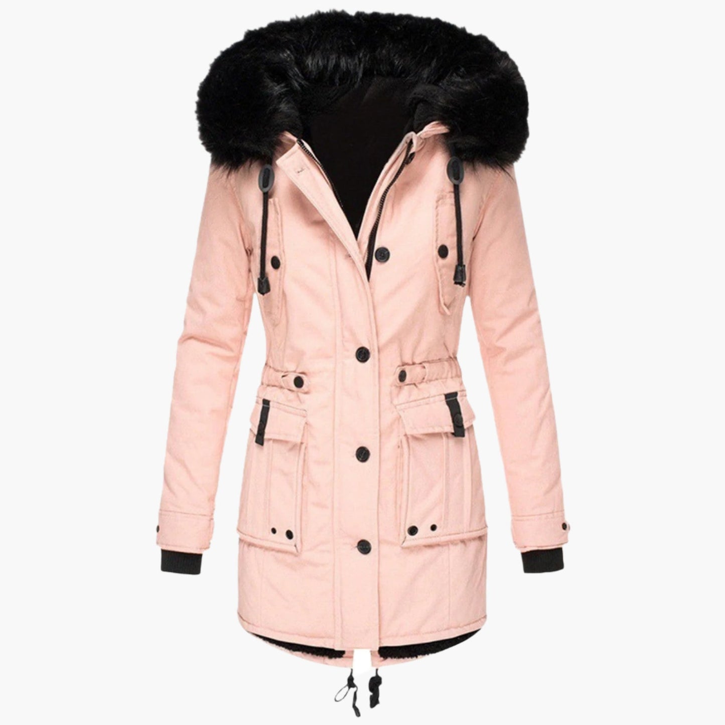 Damen Winterjacke Lang Kapuze Warm und Bequem