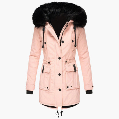 Damen Winterjacke Lang Kapuze Warm und Bequem