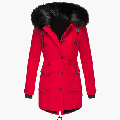 Damen Winterjacke Lang Kapuze Warm und Bequem
